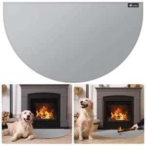 Fireproof Fireplace Mat 28×48Inch Waterproof Under Grill Mat Half Round Heart... - Picture 1 of 6