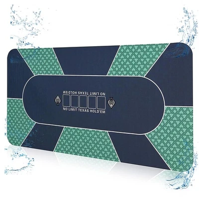 Alfombra de póquer impermeable 70x35 pulgadas 8 jugadores goma Texas Hold’em mesa con bolsa Foto 1 de 4