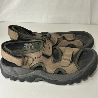 Sandalia de golf deportiva de cuero marrón con correa ajustable para hombre talla 9 303134-231 Foto 1 de 4