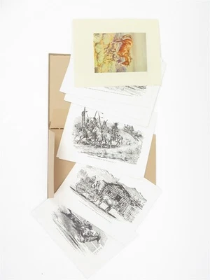 Набор из 16 принтов Edward Borein от Char Perkins Pinto Horse в твердом переплете - Изображение 1 из 2