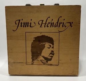 Vintage 1986 The Estate of Jimi Hendrix 20-Cassette Tape Wooden Storage Box - Picture 1 of 3