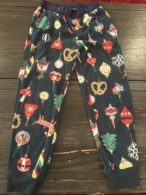 Old  NAVY Boys S 6-7 Fleece Joggers Pajama Pants Christmas POCKETS - Image 1 of 3