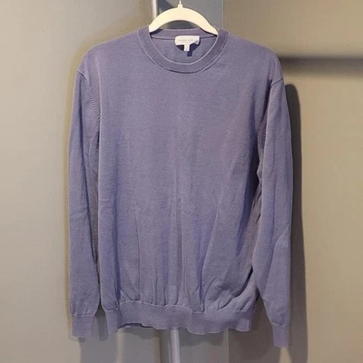 Suéter de algodón egipcio para hombre Neiman Marcus 100 % algodón, talla XL, azul gris Foto 1 de 4