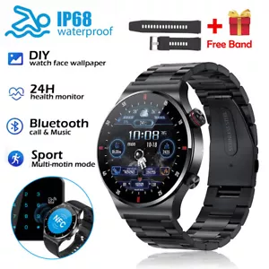 Smart Watch Bluetooth NFC for Men Blood Oxygen Heart Rate Sports Fitness Tracker - Picture 1 of 16