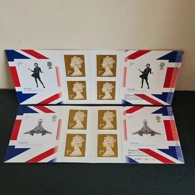 Folleto de estampillas clásicas de diseño británico de Royal Mail 6 x 1a clase X 2  Foto 1 de 3