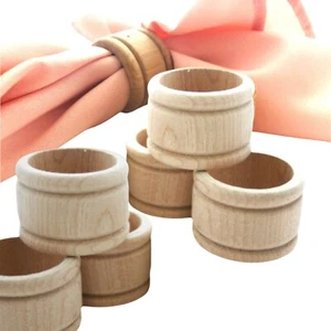 1- Napkin Ring Holder Natural Wood Napkin Ring Holder DIY Wooden Napkin Rings - Picture 1 of 10