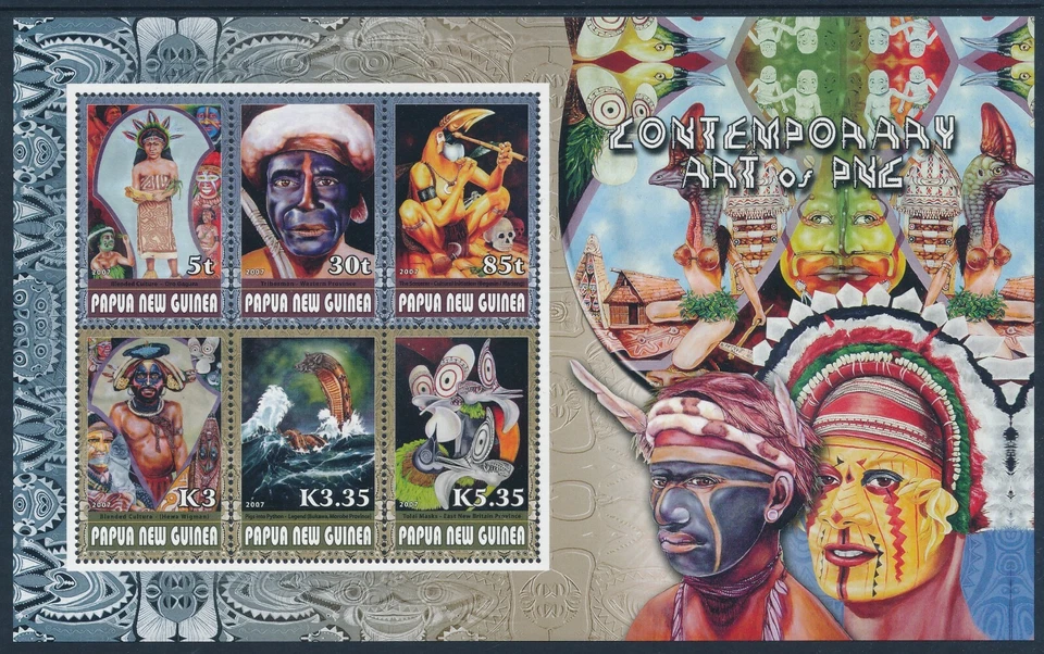 2007 PAPUA NEW GUINEA CONTEMPORARY ART MINI SHEET FINE MINT MNH - Image 1 of 1