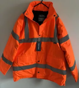 PORTWEST Hi Vis Traffic Jacket Waterproof Lined Padded Safety Reflective RT30 L - Picture 1 of 8