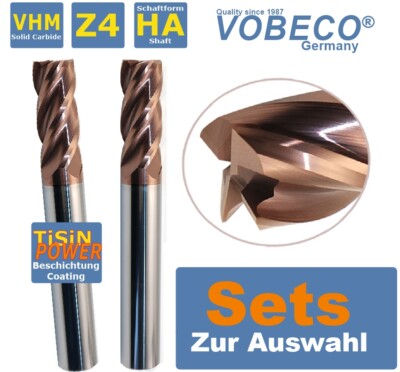 VHM Fräser 9 mm Schaftfräser, TiSiN-Beschichtet