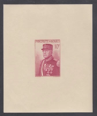 Monaco Sc 159 MNH. 1938 10fr Prince Louis II imperf Souvenir Sheet, lt gum bend - Image 1 of 2
