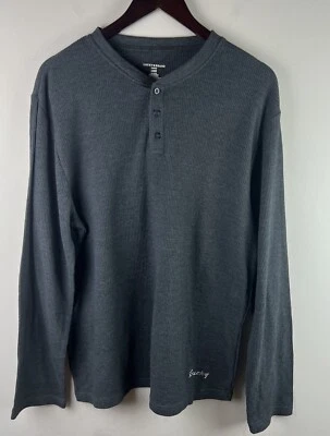 Lucky Brand Sleepwear Shirt Gray Long Sleeve Cotton Blend Thermal Pajama Men's L - Image 1 of 4