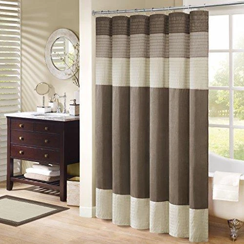 Madison Park Amherst Fabric Brown Shower Curtain 52x72 Natural
