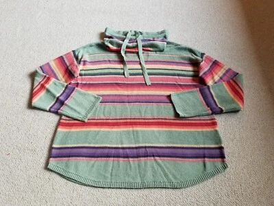 Womens Sweater-CHAPS RALPH LAUREN-green/yellow/purple striped Southwestern-S - Image 1 of 4