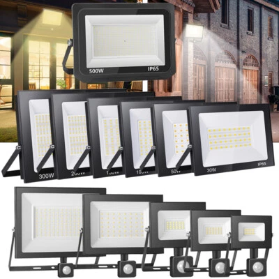 10W-500W LED Fluter Mit Bewegungsmelder Außen Strahler Scheinwerfer Flutlicht DE - Bild 1 von 4