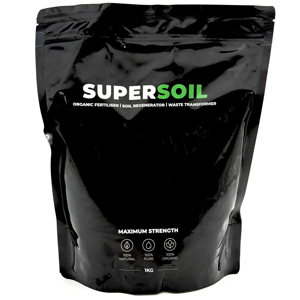 Supersoil Max Strength 1 кг пакет 100% органическое удобрение для растений спрей смесь 2,5 акра - Изображение 1 из 4