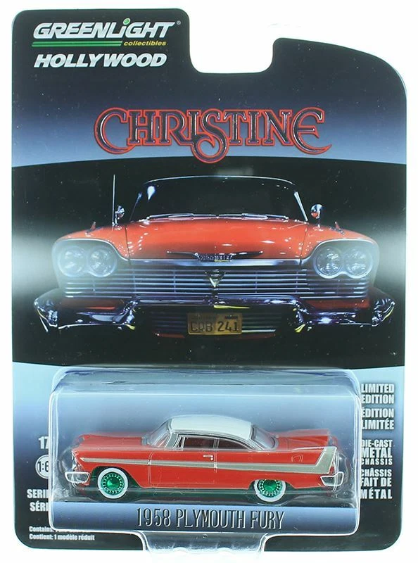 Greenlight 1:64 Plymouth Fury 1958 Christine RARA Green Wheel Chase Car - Immagine 1 di 1