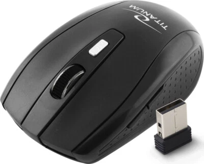 Kleine Funkmaus drahtlose Maus schwarz wireless kabellos Laptop USB ohne Kabel - Bild 1 von 4