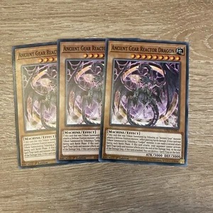 Yugioh Ancient Gear Reactor Dragon LDS1-DE082 Common NM x3 Play Set - Bild 1 von 2