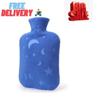 Hot Water Bottle with Soft Cover 2L Hot Water Bag with Cover Blue - Picture 1 of 6