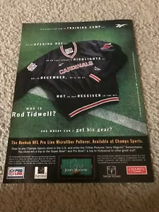 Vintage 1996 ROD TIDWELL CARDINALS REEBOK PULLOVER Poster Print Ad JERRY MAGUIRE - Picture 1 of 1