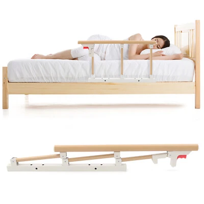 Folding Bed Rails For Elderly Medical Hospital Side Wooden Adults Guard Rail - Image 1 of 4