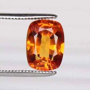 Cushion Cut Natural Orange Sapphire 4.70 Ct CERTIFIED Loose Gemstone Faceted - Picture 1 of 6