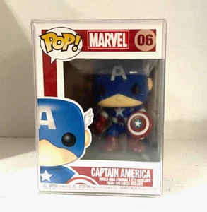 FUNKO MARVEL POP CAPTAIN AMERICA BOBBLE HEAD FIGURE #06 in Plastic Protector - Picture 1 of 6