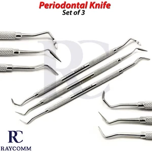 Cuchillos periodontales raspador quirúrgico dentista gingivectomía herramientas de laboratorio X3 - Imagen 1 de 5