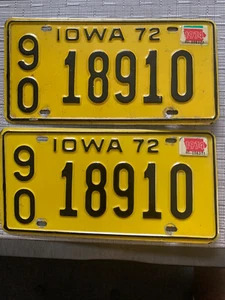 1972-1974 Iowa License plates. #18910 County 90. - Picture 1 of 2