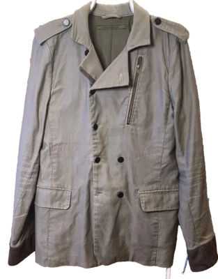 N.I.C.E. Collective pea coat szXL double breasted gray canvas - Image 1 of 4