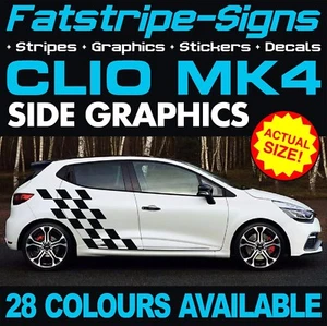 to fit RENAULT CLIO MK4 GRAPHICS STRIPES STICKERS DECALS 1.2 1.5 D SPORT RS 200 - Picture 1 of 2