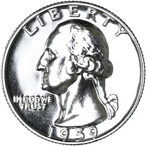 1959 (P) Washington Quarter Gem Proof 90% Silver - Picture 1 of 6