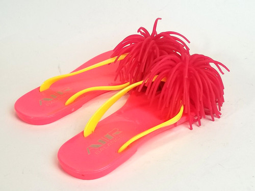 NEW BALANCE Infradito bambina Air Balance Jelly rosa giallo con pom taglia 12 5US