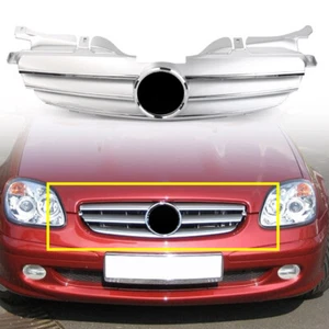 Fit Mercedes Benz R170 W170 SLK Class 1998-04 Silver 3-PIN Front Upper Grill - Bild 1 von 13