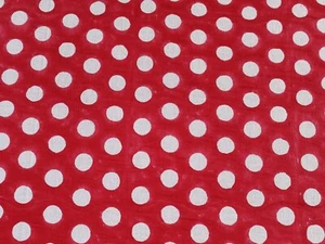 Red White Polka Dot Block Print Cotton Fabric Running Voile Craft Sewing Fabric - Picture 1 of 4