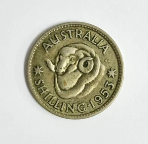 Mazuma*FC625 Australia 1953 Queen Elizabeth II One Shilling Silver Coin GVF - Picture 1 of 2