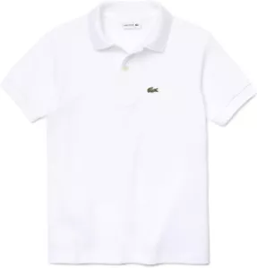 Lacoste Boys' Short Sleeve Classic Pique Polo Shirt, White, Size 3 - Picture 1 of 2