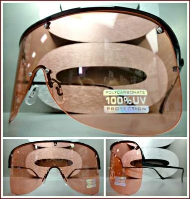 VISERA PROTECTOR FACIAL RETRO DE GRAN TAMAÑO Estilo GAFAS DE SOL XL Lente Rosa Jumbo Foto 1 de 4