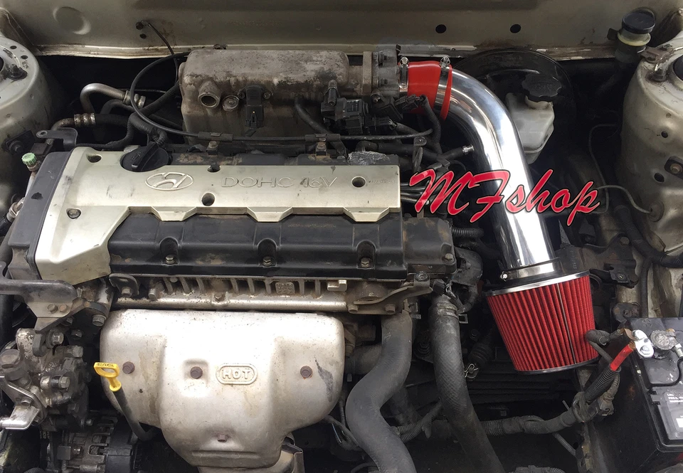 ROJO Para Hyundai Elantra 2001-2003 2.0L L4 Juego de Sistema de Admisión de Aire Largo + Filtro Foto 1 de 1