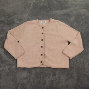 VTG Tally Ho Sweater Womens L Brown Wool Bronze Buttons Made Australia Grandma - Picture 1 of 11