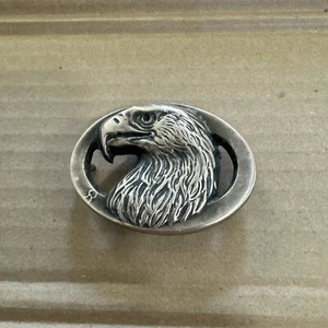 Eagle Head Brass Metal Belt Buckle Signed with a Brand Mark #478 - Picture 1 of 10