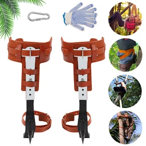 Tree Climbing Spike Set Adjustable Safety Belt Gloves Lanyard Rescue Belt 440lbs - Picture 1 of 12