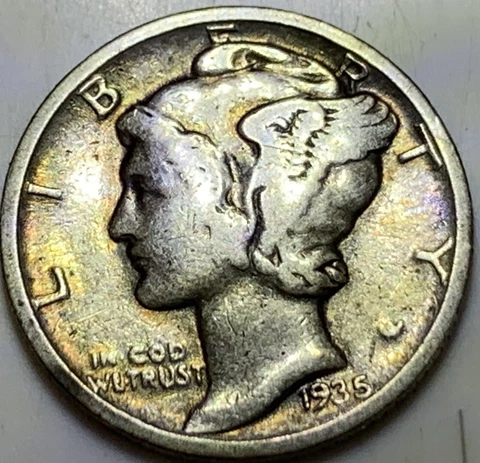 1935-P 0.9 Silver Mercury Dime Fine: All Sticks Fasces Cover