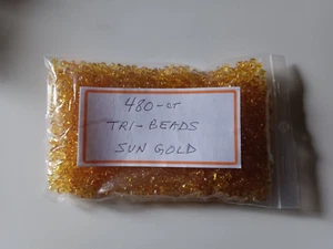 "SUN GOLD BEADS" - TRI-BEADS - 480-ct - NEW - Picture 1 of 1