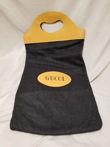 Gucci 1970’s Vintage Black Felt Tote Shopping Bag - Picture 1 of 5