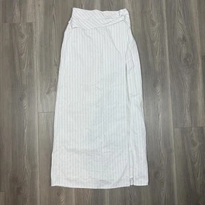 Free People White & Black Striped Twist Waist Maxi Skirt with Slit - Picture 1 of 7