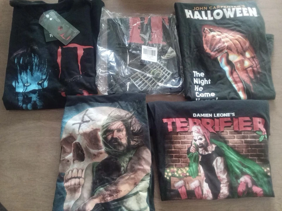 Horror Movie t Shirt Lot ,  All New Except One Worn Once . Featuring  Exclusives - Image 1 of 1
