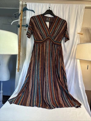 NWT BloomChic Multicolor Striped Maxi Dress Size 14-16 - Image 1 of 4