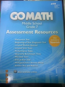 Go Math! Assessment Resource With Answers Grade 7 - Picture 1 of 1
