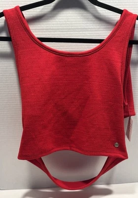 Camiseta sin mangas Roxy Good Keepsake roja entrecruzada ajustada talla XL Foto 1 de 4